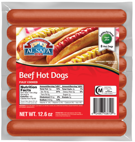 Al Safa Beef Hot Dogs 12.6 OZ